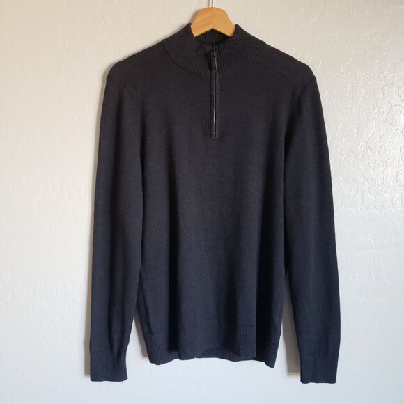 Smartwool Sparwood 1/2 Zip Mock Neck Sweater Heather Grey Wool Blend Men's Small - Picture 1 of 11